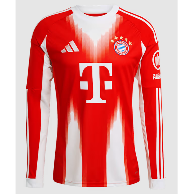 2025-26 Bayern Munich Home Long Sleeve Soccer Jersey Shirt